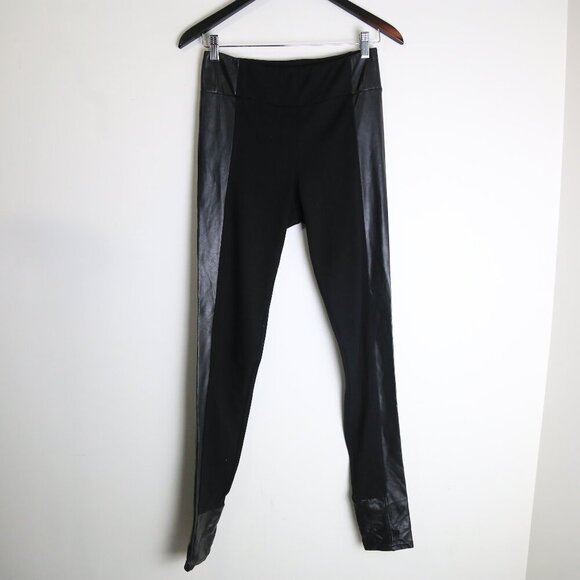 Aritzia Wilfred Free Daria High Waisted Faux Leather Panel Legging Pant Sz Small - Picture 1 of 7